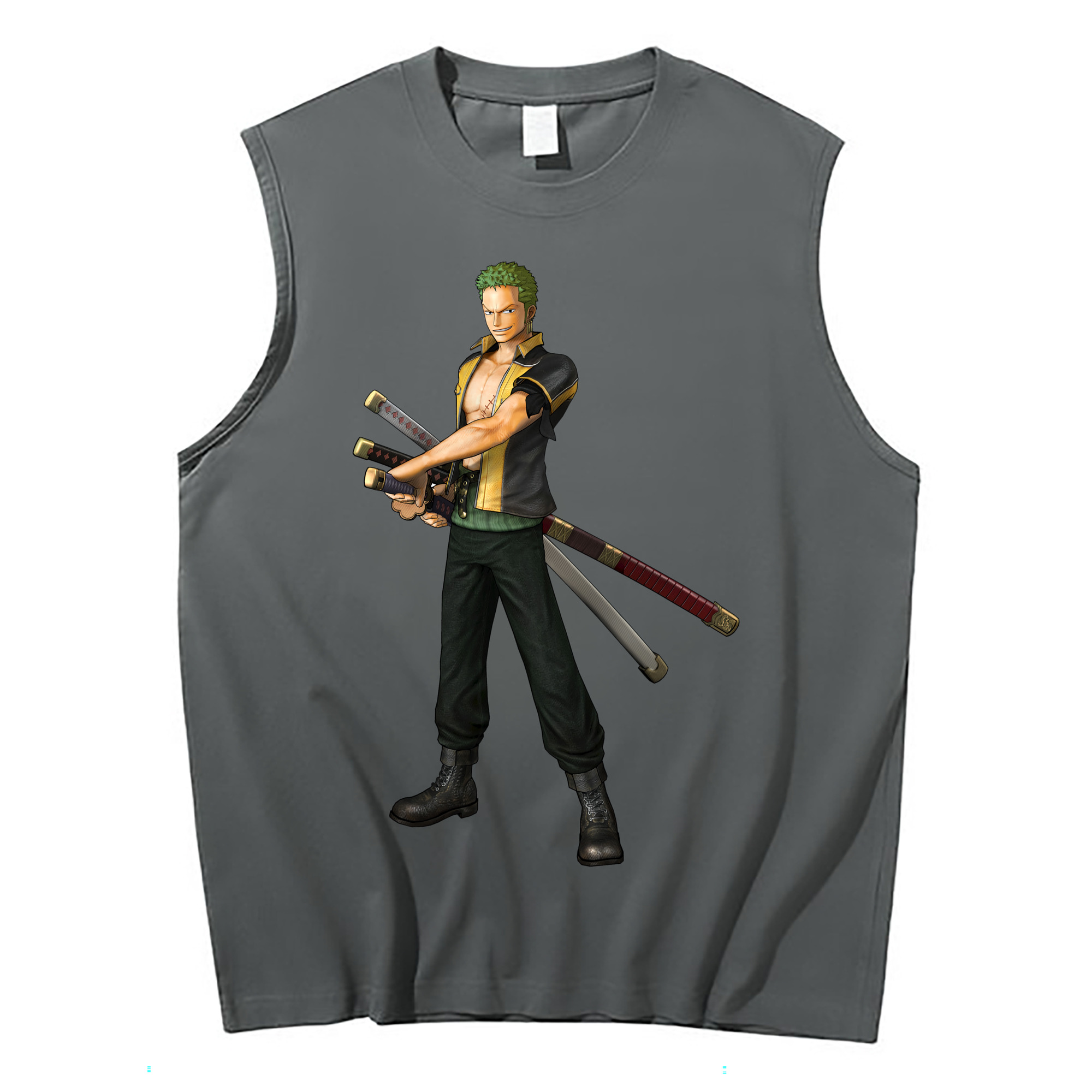 ワンピース ロロノア・ゾロ ONE PIECE Roronoa Zoro コットン100％タンクトップ（フロントプリント）